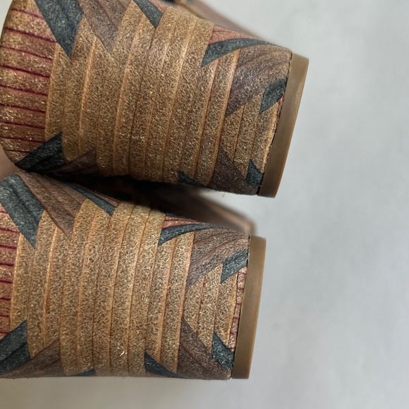 Gentle Souls Forella MulticolorStracked Upper Genuine Leather Lining Wedges - Picture 15 of 16